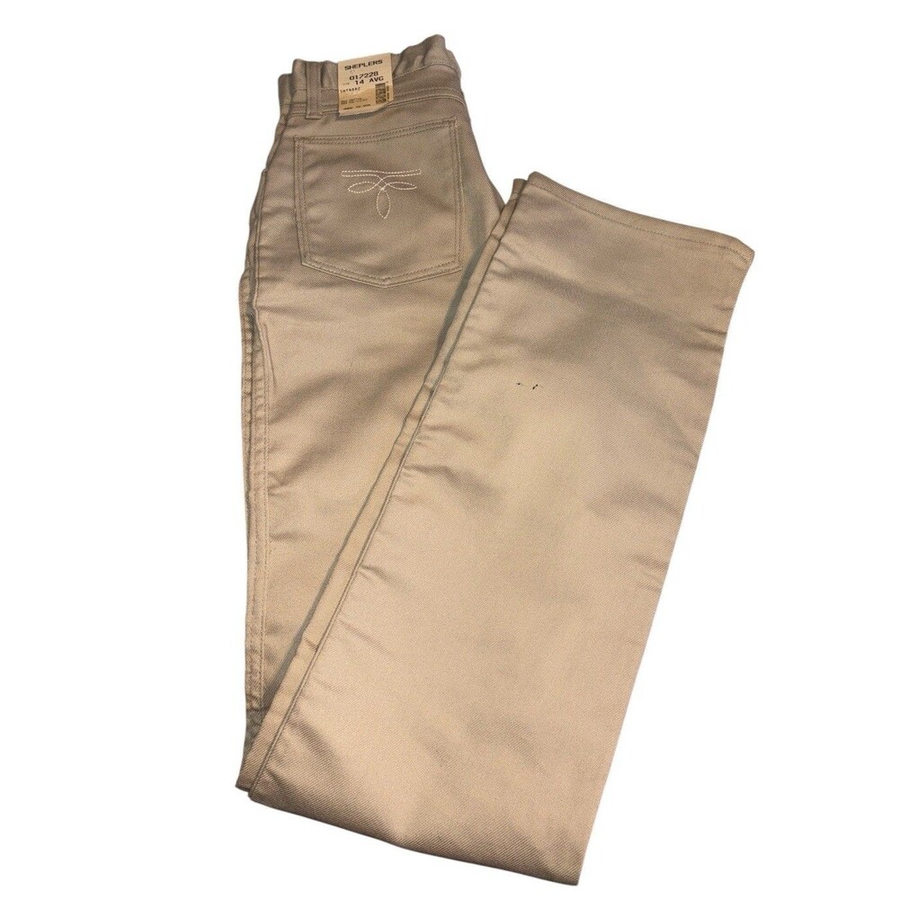 VTG 70s Sheplers Jeans Women's 30 Cowgirl Western High Waist Tan 30x36 NOS